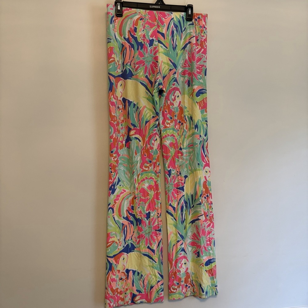 Lilly Pulitzer Casa Banana Georgia May Light Multicolor Summer Pants Tropical M